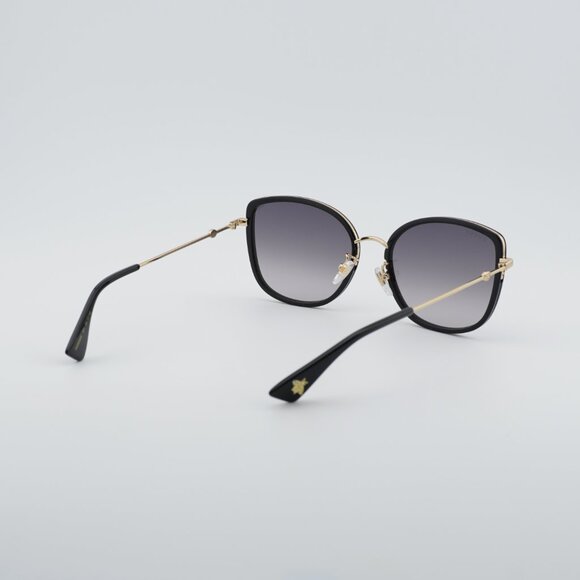 Gucci GG0606SK 001 Sunglasses Black/Gold Square Frame, Grey Lenses main image 6